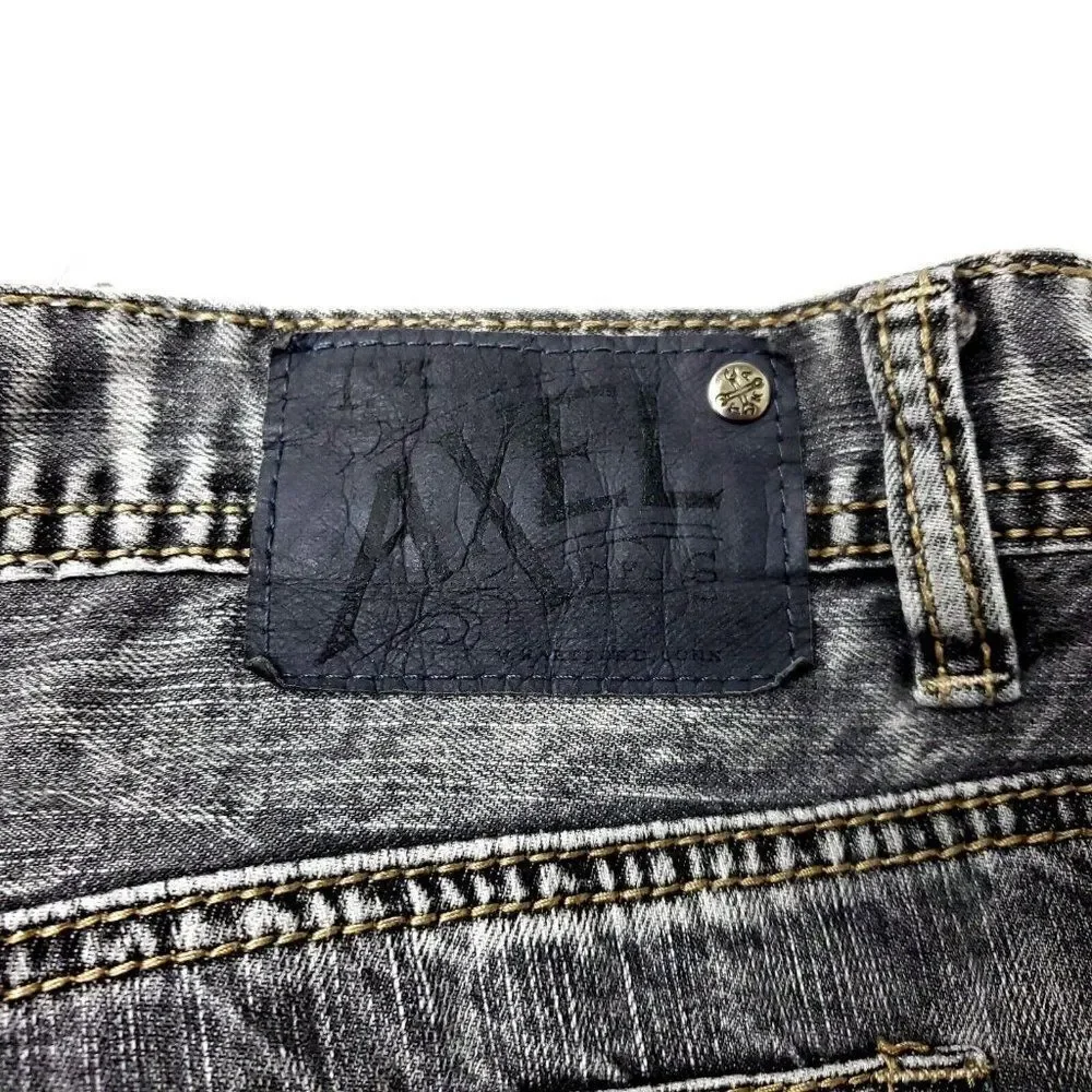 TK Axel Jeans Cotton‎ Denim Gray Mid Rise 39/30 Stone Washed Relaxed Straight